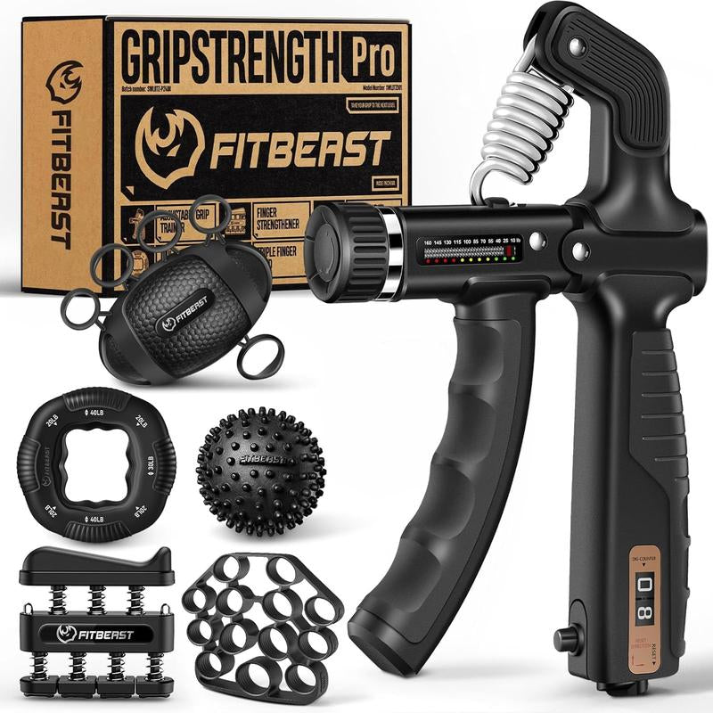 Grip Strength Trainer - Hand Gripper Strengthener Kit with 6 Pack of Adjustable Resistance Forearm Strengthener, Forearm Exerciser & Massage Balls