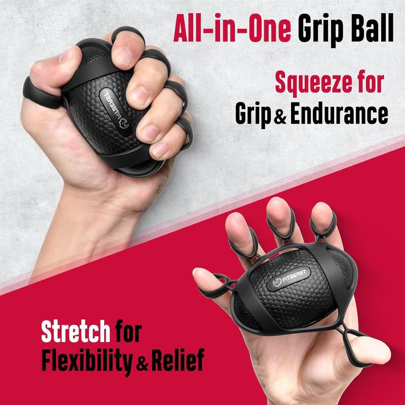 Grip Strength Trainer - Hand Gripper Strengthener Kit with 6 Pack of Adjustable Resistance Forearm Strengthener, Forearm Exerciser & Massage Balls